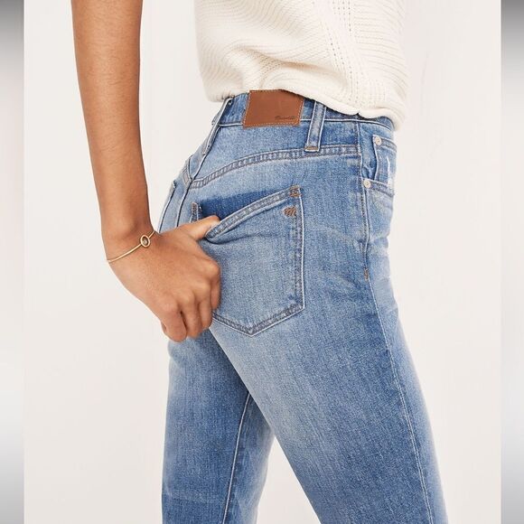 Madewell The High-Rise Slim Boyjean Distressed in Lita Wash: Step-Hem Size 26 - Picture 6 of 14